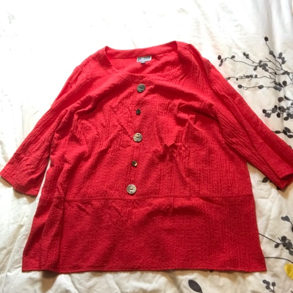 JM Collection Blouse Shirt with Buttons - Picture 5 of 9